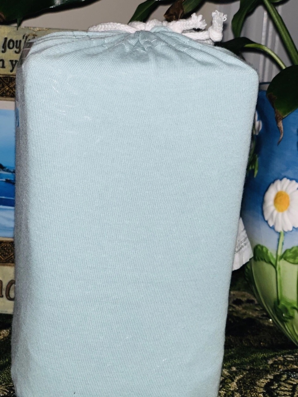 Light Blue Jersey Knit Fitted Sheet - Soft Stretch Home Bedding